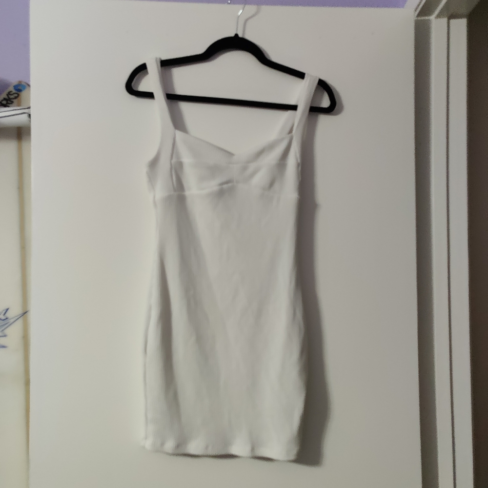 White knit mini dress